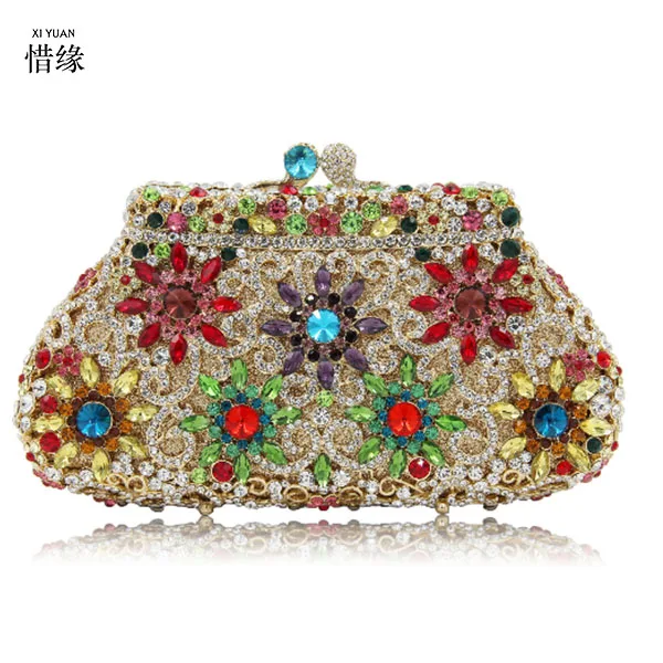 Брендовые вечерние сумки XIYUAN женские роскошные золотые повседневные клатчи с