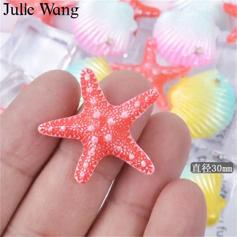 Julie Wang 10 шт. полимерный корпус из смешанного пластика морская звезда подвески