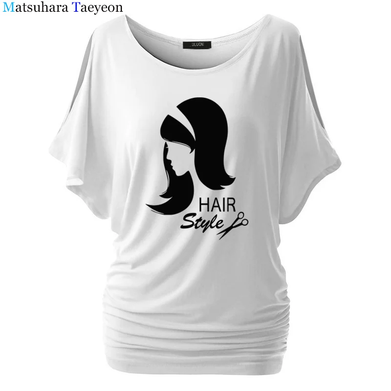 Футболка женская с коротким рукавом и о вырезом из хлопка для парикмахеров