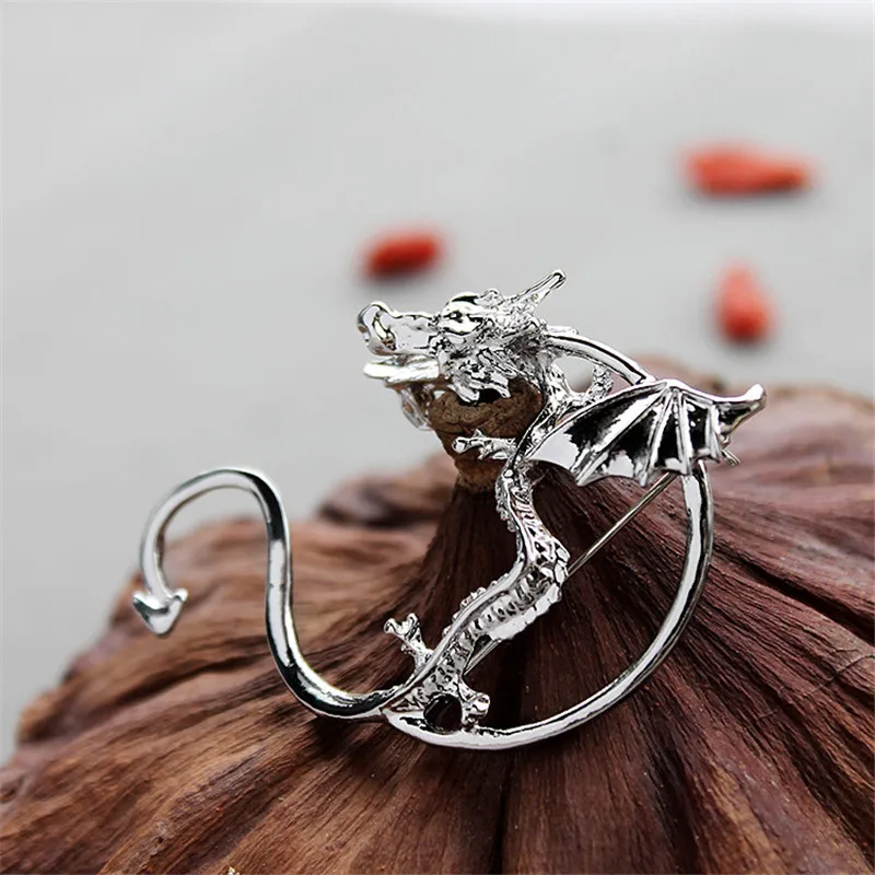 Мужская брошь в форме дракона Magic Ikery Винтажная цвета шампанского с животным