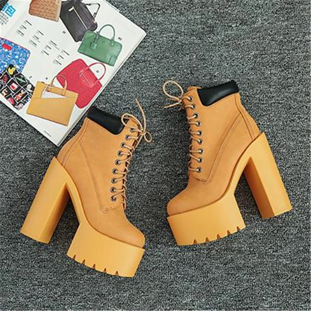 European style fashion nightclub DJ bar banquet women's shoes  super high heel platform waterproof platform ladies high heels images - 6