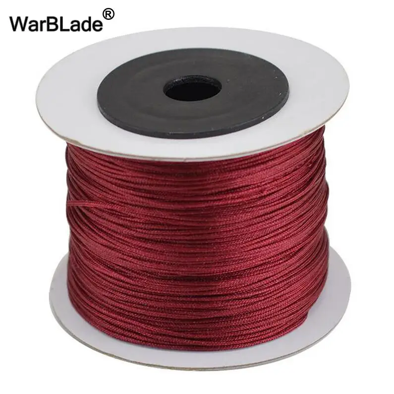 Iron red 0,8 мм, 1 мм, 1,5 мм, 2 мм, хлопковый нейлоновый шнур, китайский Узелок, шнур макраме, плетеный шнур, сделай сам, веревка, браслет из бисера, изготовление ювелирных изделий - Цвет: Iron red