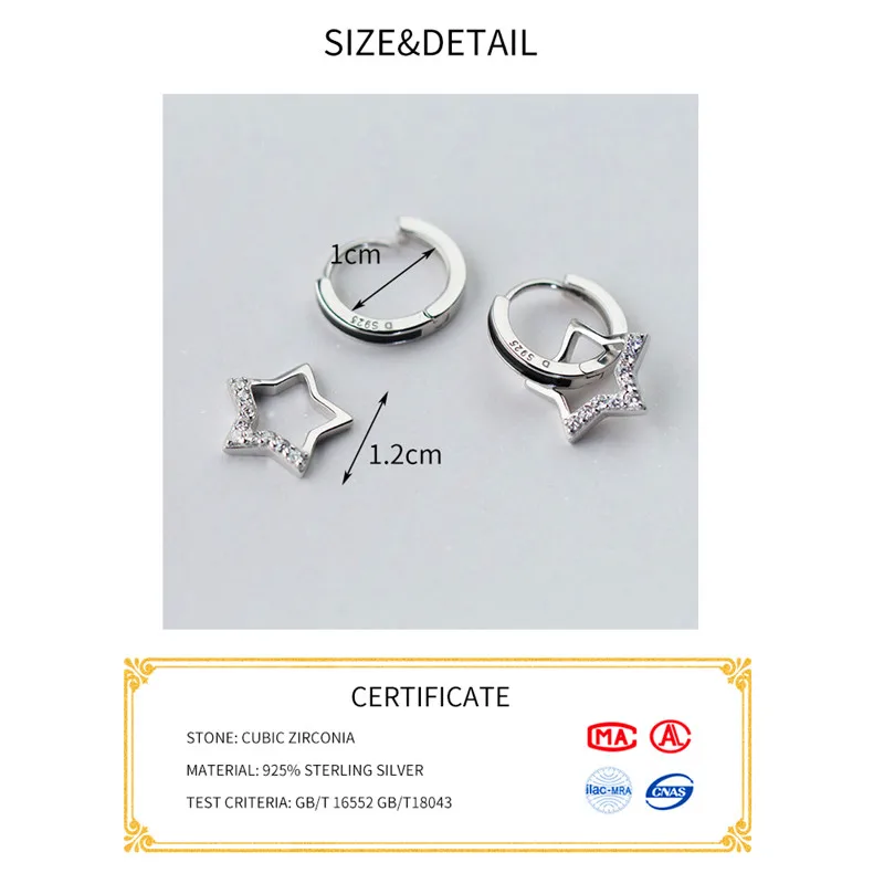 INZATT, настоящее 925 пробы, серебро, циркон, звезда, подвеска, круглые серьги-кольца, Романтические Аксессуары для женщин, элегантные модные ювелирные изделия