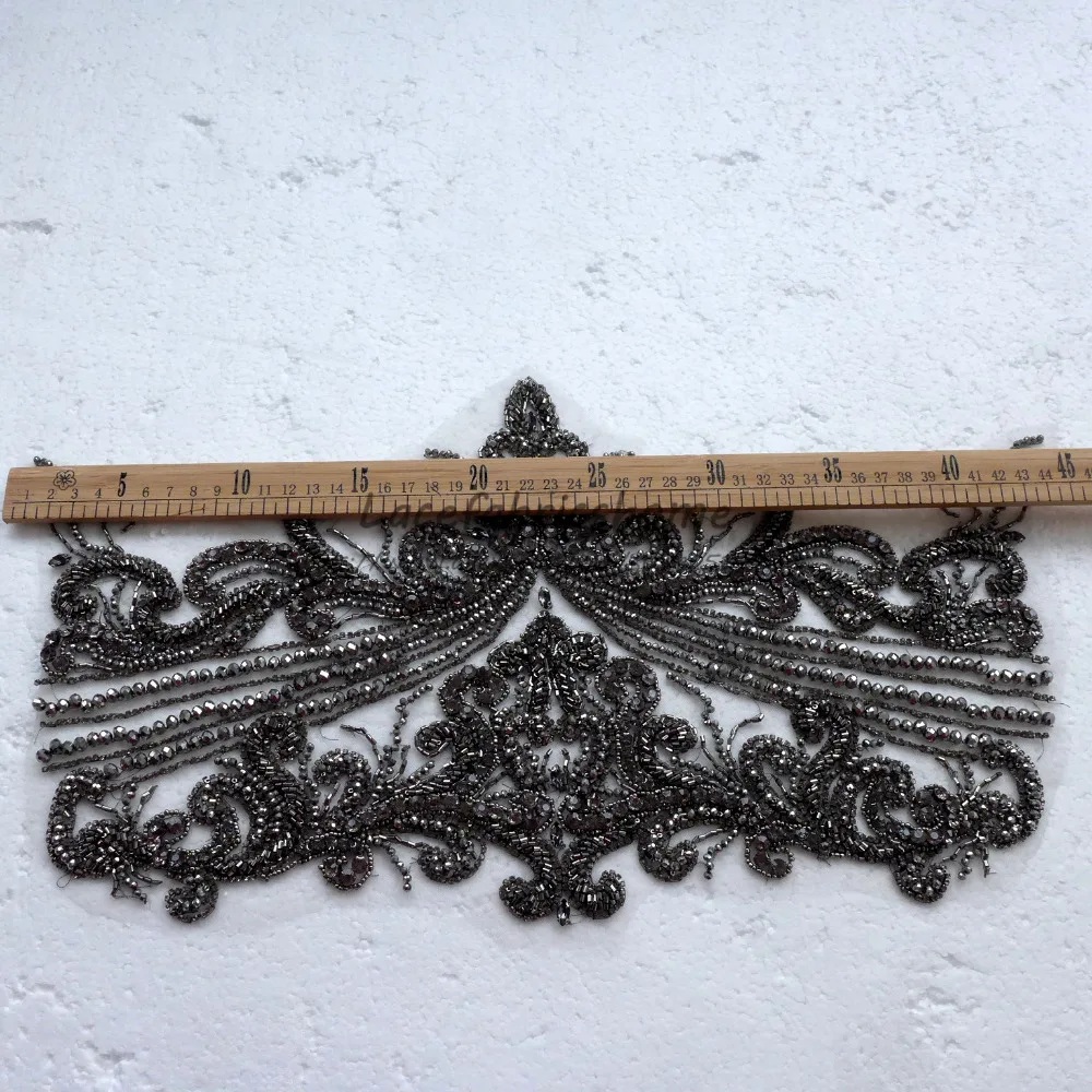 Новое модное платье ручной работы со стразами серое/серебряное кружевное