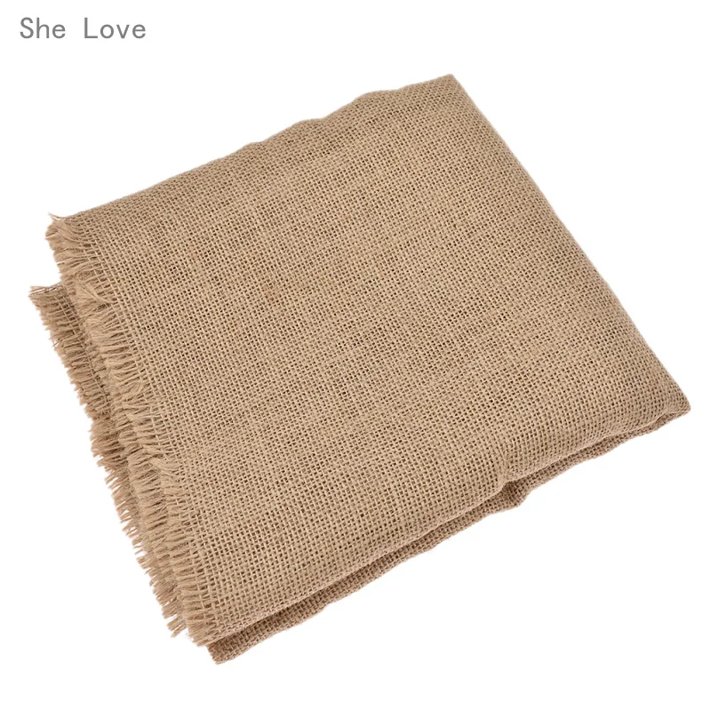 She Love 50x160 см Натуральная Джутовая Ткань для сумок одежды DIY материал аксессуары