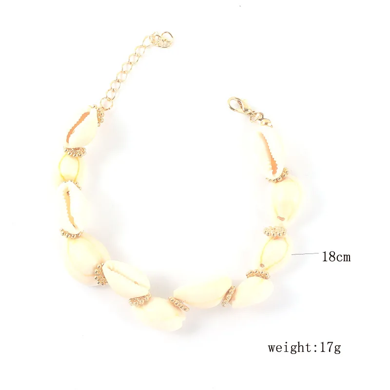 1 Pcs Bohemian Female Bracelets Leaf Pearl Pendant Shell Gold Bracelet Exquisite Women Dance Party Jewelry Wear | Украшения и