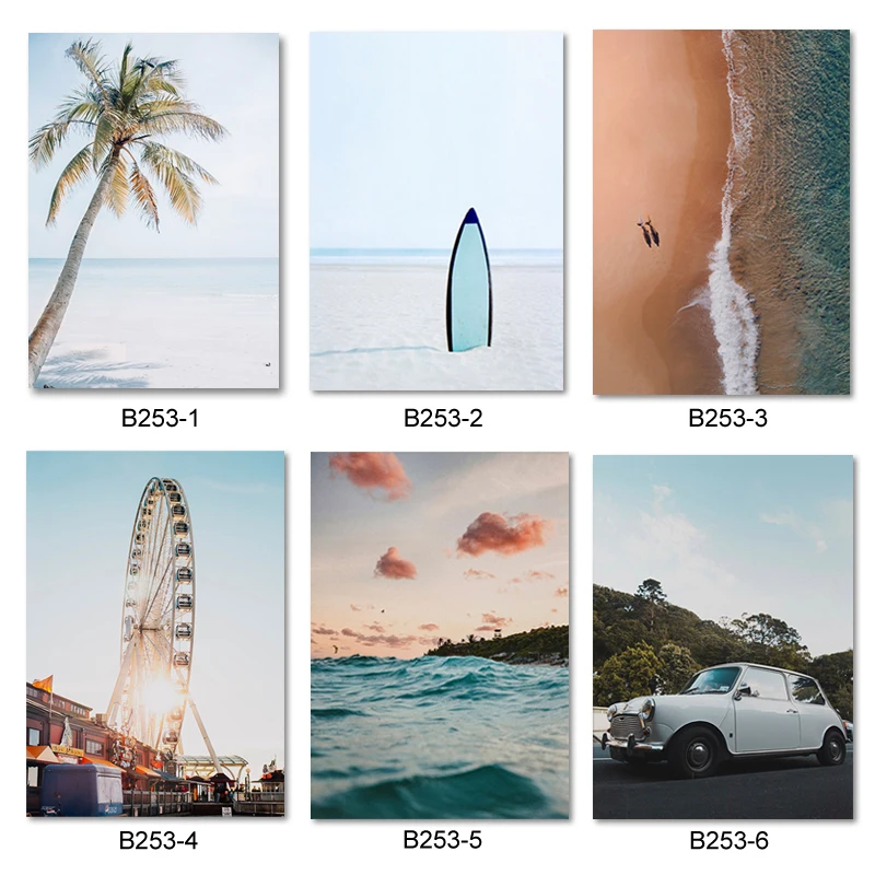 Beach Coastal Poste Palm Tree Print Nodic Style Wall Art Canvas Painting Modern Bedroom Decoration Picture for Living Room|Рисование и
