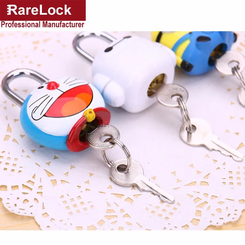 Rarelock мультфильм цвет латунь замок с 2 Ключи для ящика украшения с изображением дверей коробка сумки замок DIY мебельная фурнитура a