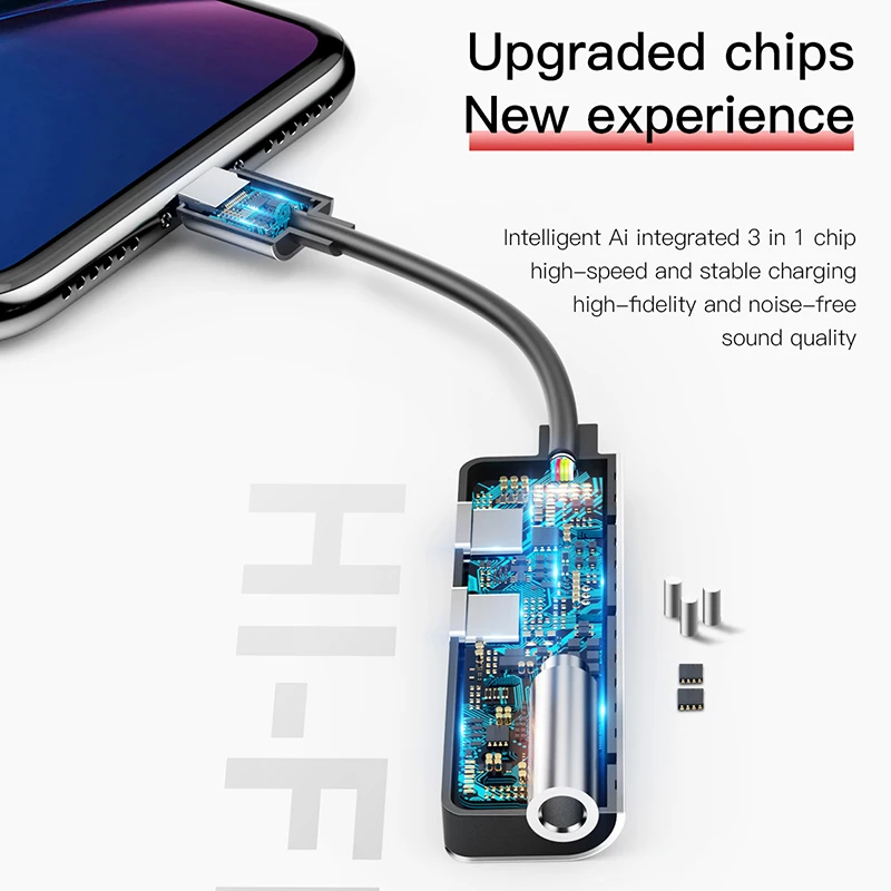 Baseus аудио Aux adaptador para for iphone Xs Max Xr 8X7 Plus OTG кабель Jack de 3 5 мм де auriculares carga