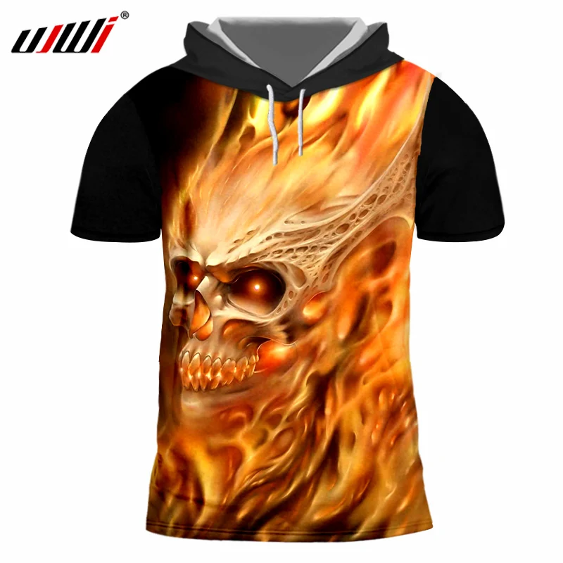 UJWI мужская толстовка с капюшоном летняя крутая желтая футболка 3D принтом