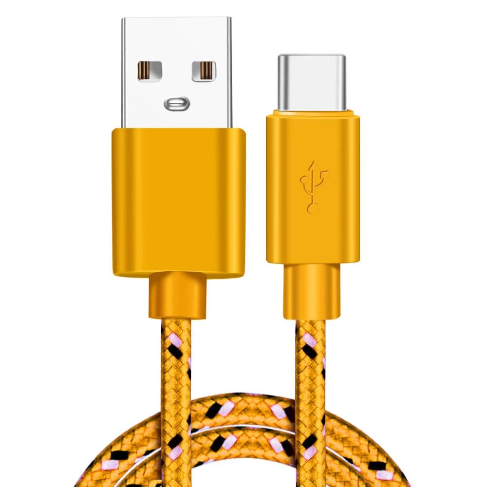 Yellow For Type C Кабель usb type C для быстрой зарядки USb C кабели type-c шнур для передачи данных зарядное устройство USB C для samsung S9 Note 9 huawei P20 Pro Xiaomi 1 m/2 m/3 m - Цвет: Yellow For Type C