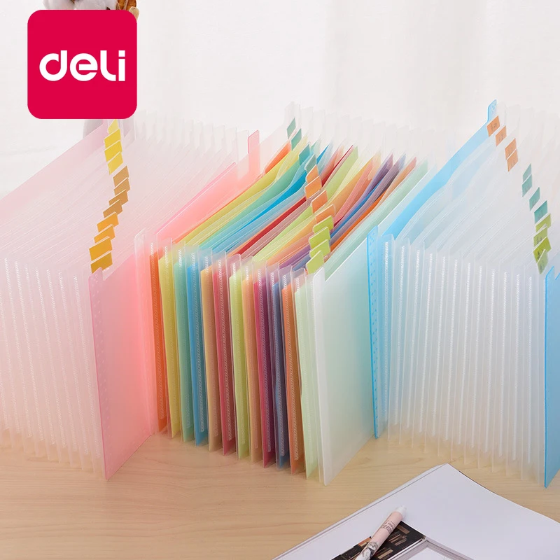Deli 1 шт. карманы 13 сетка расширяющаяся папка для файлов A4 Органайзер Портативный бизнес файл офисные принадлежности держатель для документов аккордеон сумка