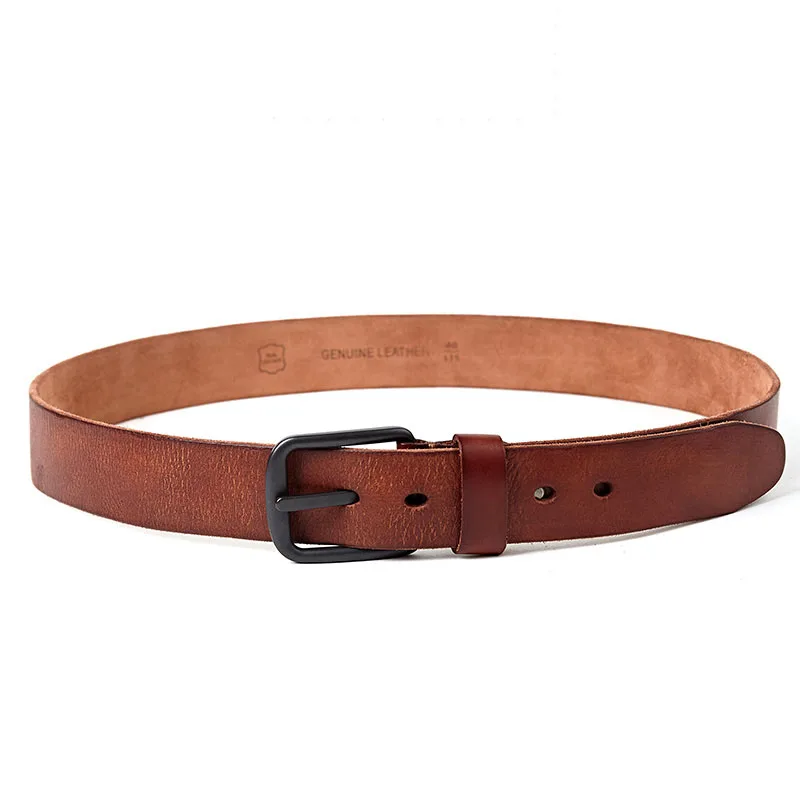 Мужской кожаный ремень черный из натуральной яловой кожи с пряжкой|leather belts for