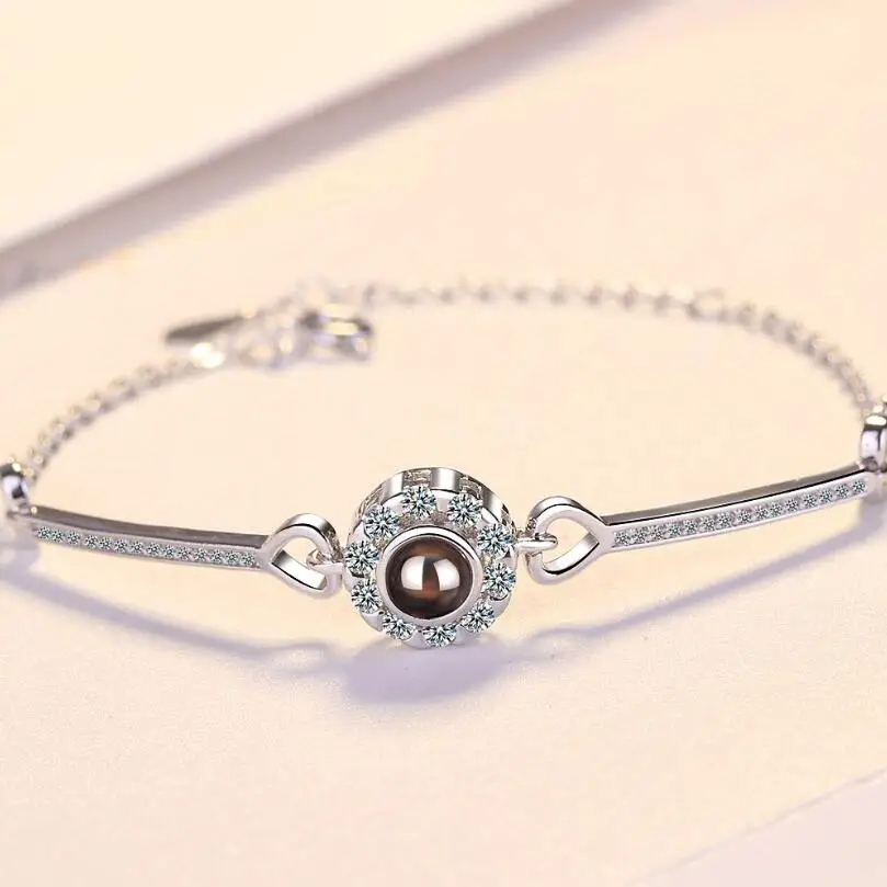 100 языковой проекционный циркониевый круглый браслет и браслеты для женщин