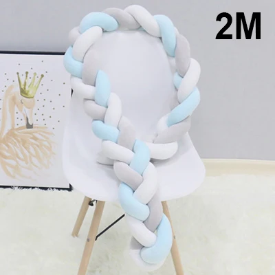 2M Multicolor 3 2 м Длина Детская кровать бампер 4 косы детская кровать Декор чистый плетение плюшевый узел кроватка бампер протектор Детская комната Декор - Цвет: 2M Multicolor 3