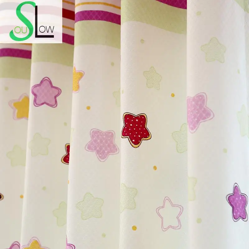 Занавески в виде звезд медленная душа Круглые синие розовые занавески с героями