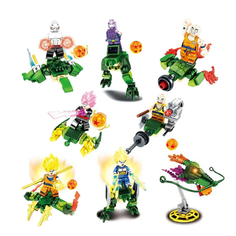 SY1236 Dragon Ball Super 8 в 1 призванный Shenlong Sun Wukong Vegeta Klinji даже вогнутый строительные блоки