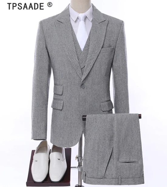 

Custom Made Wedding Men Suit Slim Fit Blazer 3pieces (Jacket+Pant+Vest+Tie) Groom Tuxedos Groomsmen Wear Blazer Suits For Men