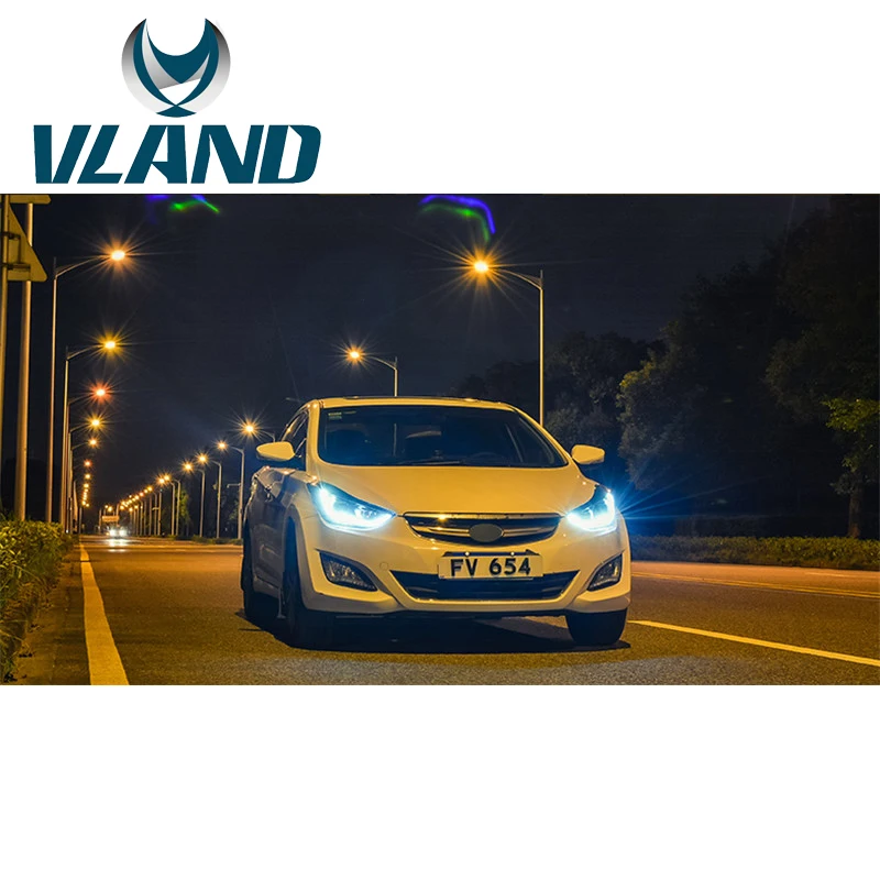 VLAND завод для автомобильных головных ламп Elantra светодиодный светильник с DRL 2011 2012