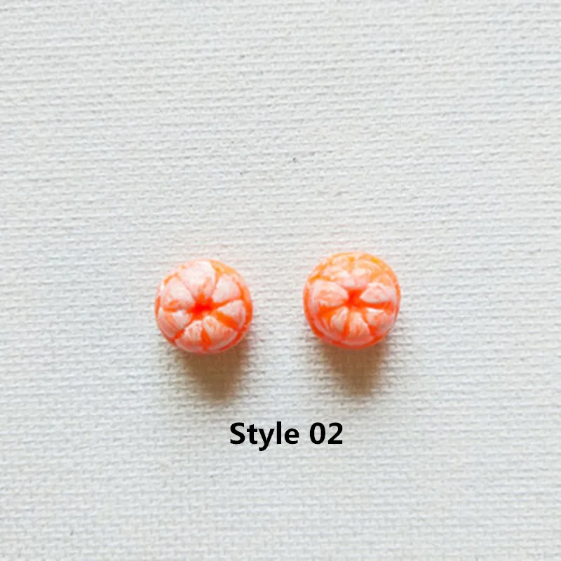 Style 02 Забавные милые мини имитация пилинга маленькие оранжевые Асимметричные полимерные серьги Женская мода Личность креативные ювелирные изделия подарки - Окраска металла: Style 02