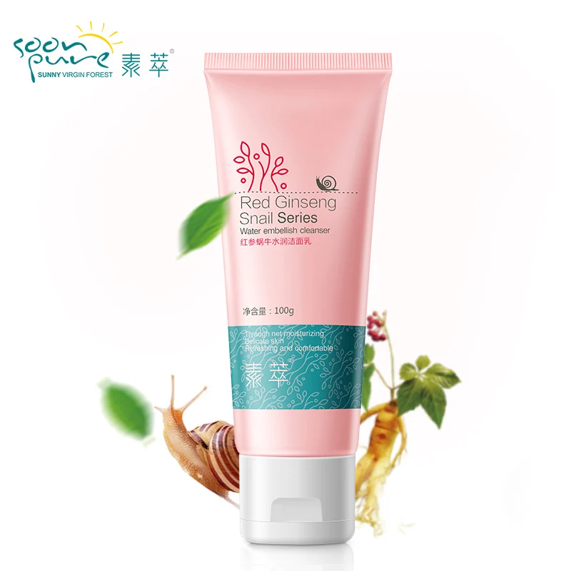 SOONPURE Набор из четырех продуктов из серии «Красный женьшень и улитка»+Крем для хранения влажности из красной женьшени и улитки+Крем для умывания лица из красной женьшени и улитки