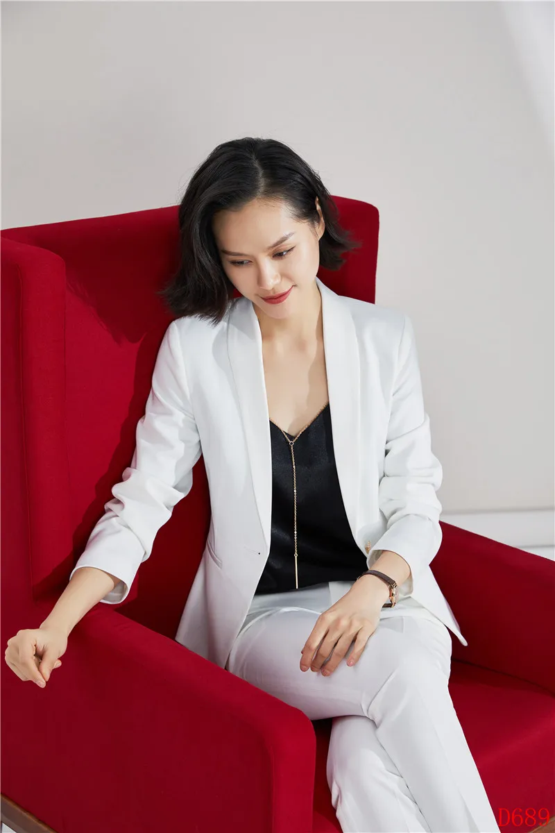 Деловой женский желтый Блейзер Женский деловой костюм со штанами и курткой