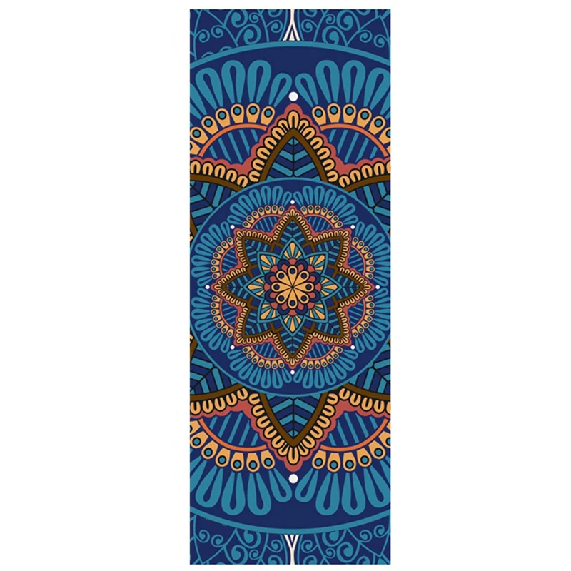Blue 5 мм с рисунком лотоса, замша, ТПЭ, коврик для йоги, нескользящий, для похудения, упражнений, фитнеса, гимнастики, коврик для бодибилдинга, эстерилла, пилатес - Цвет: Blue
