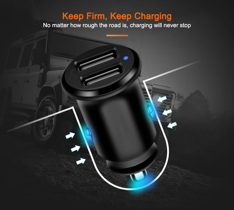 Универсальный мини автомобильный двойной USB разъем зарядное устройство 5 в 2,4 А Высокое качество со светодиодным светильник адаптер питания для автомобиля грузовик ATV Лодка 12-24 В