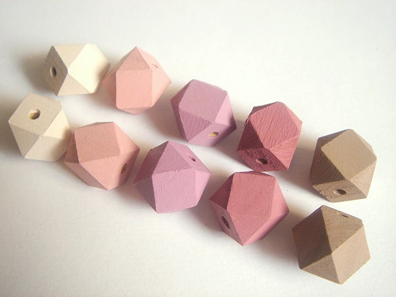 

Free shipping!! Hot Pastel Geometric Wood Beads can mixed 5 colors