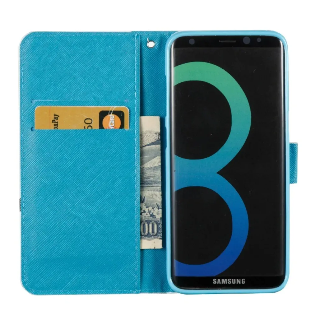 Чехол книжка из искусственной кожи с узором для iphone X XS XR 5 5S 6 6s 7 8 Plus чехол Samsung Galaxy