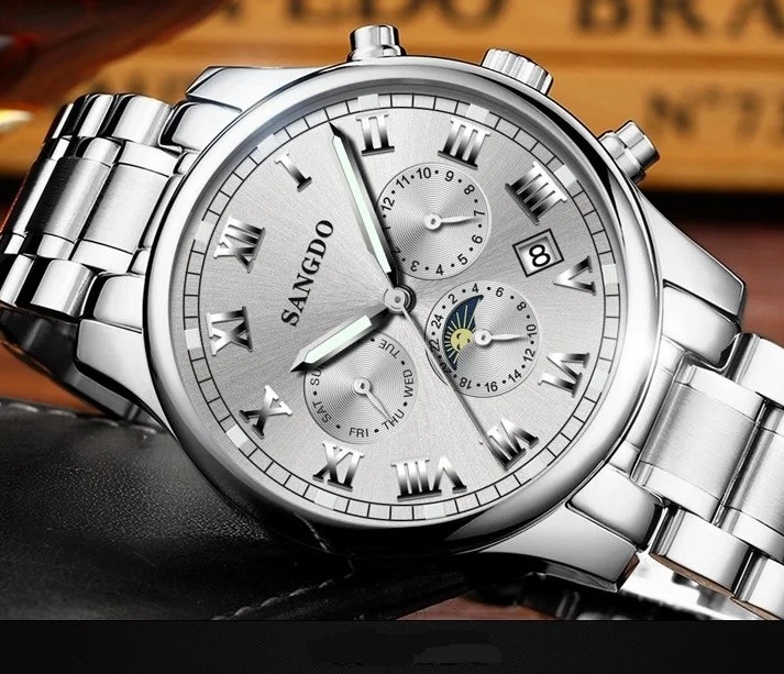 

42mm Sangdo Business watch Automatic Self-Wind movement Sapphire Crystal Mechanical multifunction Men's watch 052SD