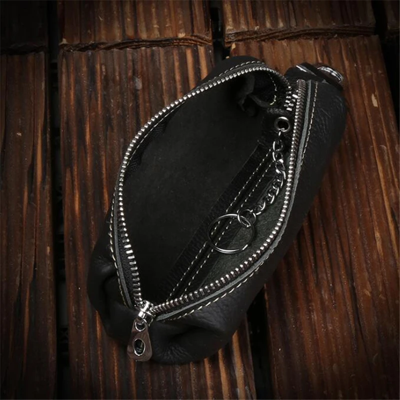 

Genuine Cow Leather Men Women Key Bag Small Business Kay Case Women Housekeepers Wholesale purse keychain keychain wallet