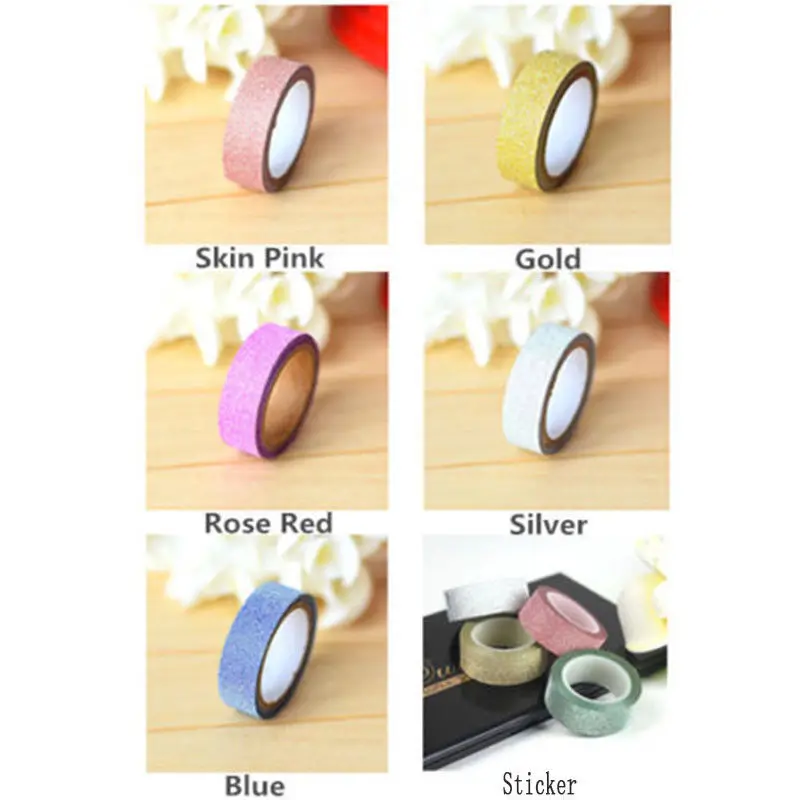 5 м Блестящая Бумага васи лента клейкая бумага маскирующая Этикетка сделай сам