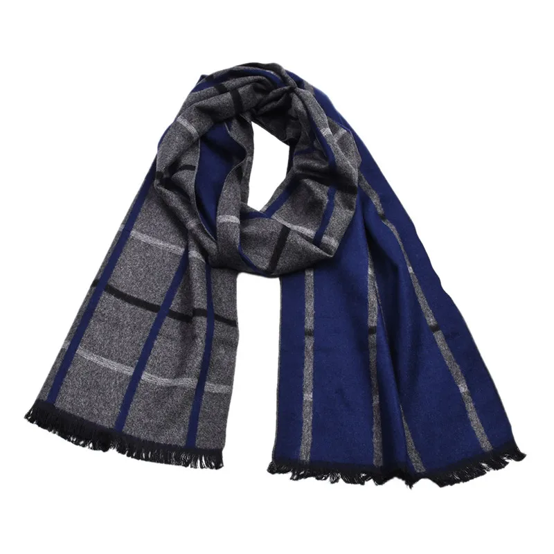 navy men scarves JeouLy мужской шарф зимние кашемировые шарфы винтажные мягкие клетчатые мужские высококачественные брендовые деловые шарфы на каждый день черные и серые - Цвет: navy men scarves