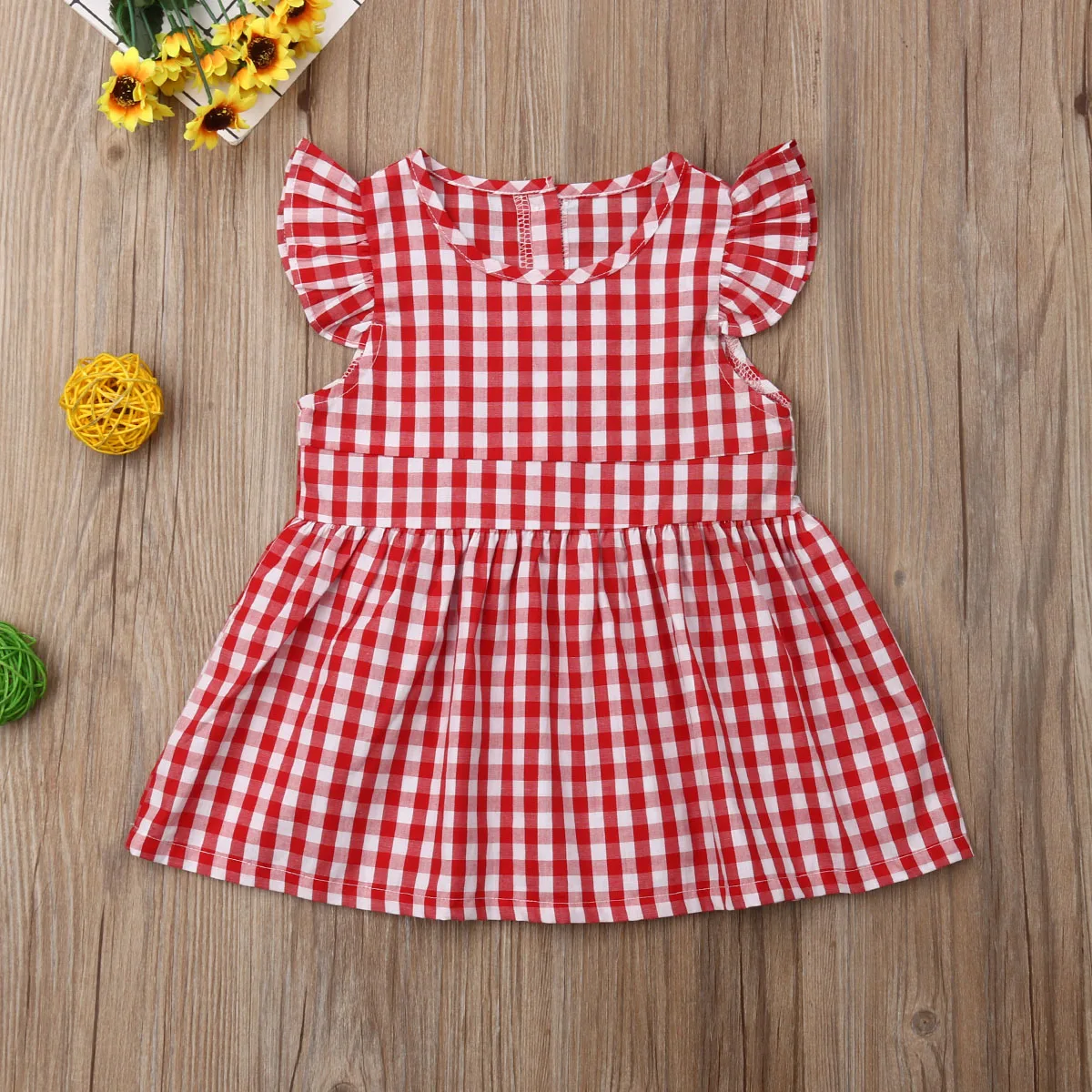 Летняя одежда для маленьких девочек комбинезон в клеточку боди вечернее платье с