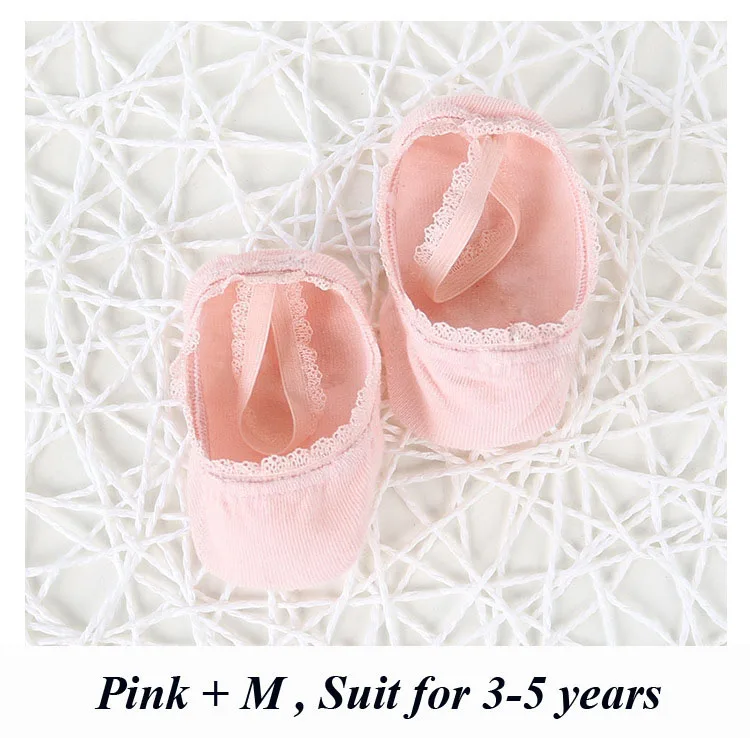 Pink M Новые хлопковые носки для малышей летние однотонные Нескользящие кружевные носки для маленьких девочек Детские аксессуары, 5 цветов - Цвет: Pink M