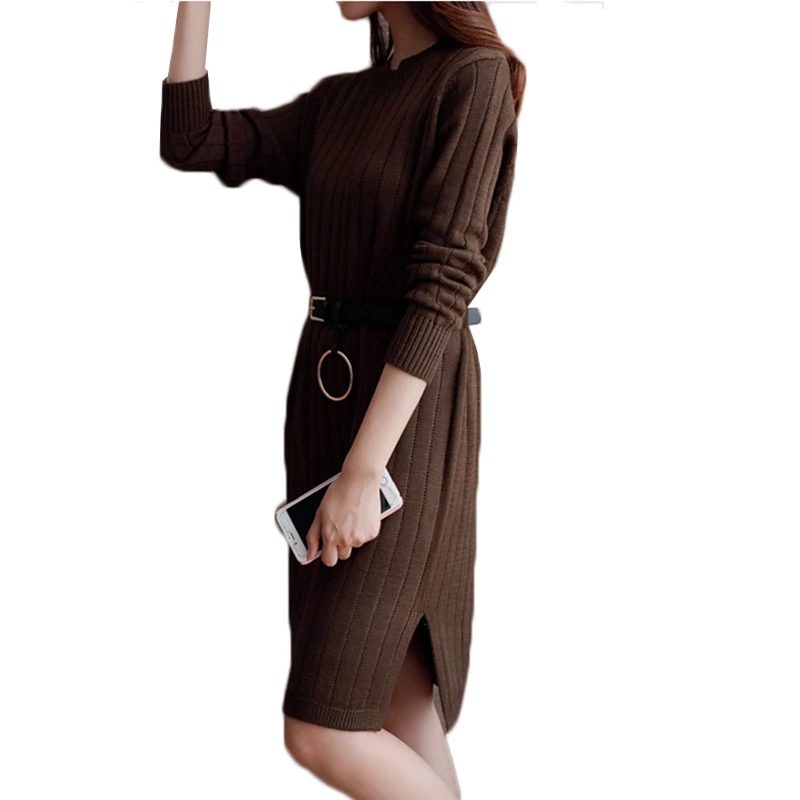 Женское платье свитер новое осенне зимнее открытая вилка с длинными рукавами