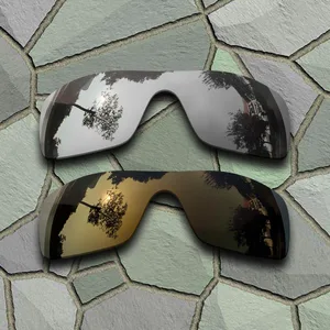 Chrome&Bronze Copper Sunglasses Polarized Replacement Lenses for Oakley Batwolf Chrome&Bronze Copper Sunglasses Polarized Replacement Lenses for Oakley Batwolf