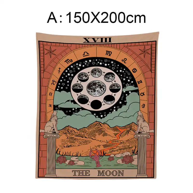150x200cm tapestry Европейское гадание гобелен средневековая звезда Солнце гобелен с Луной для декора настенные подвесные гобелены колдовство настенный гобелен@ 25 - Цвет: 150x200cm tapestry