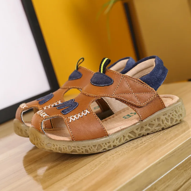 Детские босоножки из натуральной кожи Для детей на лето новые модные дышащие
