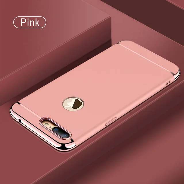 Rose Gold Чехол для iPhone 6, чехол для iPhone 6S i6, 3 в 1, позолоченный ПК Жесткий Чехол для iPhone 6, защитный чехол для телефона - Цвет: Rose Gold