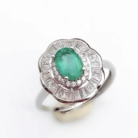 emerald statement ring 925 sterling silver wedding fine jewelry for women