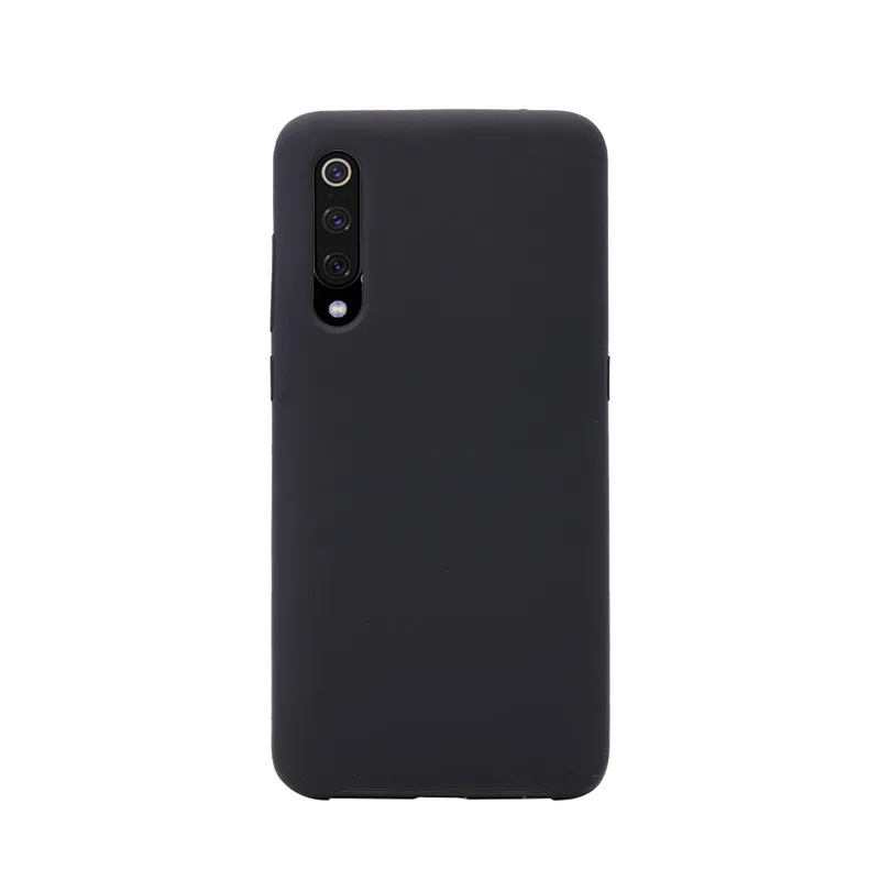 Черный Жидкий силиконовый чехол для Xiaomi Mi 6 8 9 Redmi 4X5 5A 6A S2 Redmi Note 4X4 Global Version, мягкий чехол для телефона из ТПУ ярких цветов - Цвет: Черный