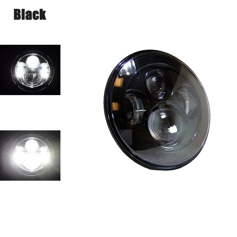 C1 45W black Мотоцикл 7 дюймов светодиодный фонарь " светодиодный DRL H4 Halo Кольцо Янтарная Поворотная сигнальная фара для JeepJK TJ Touring Lada 4x4 Yamaha Niva - Цвет: C1 45W black