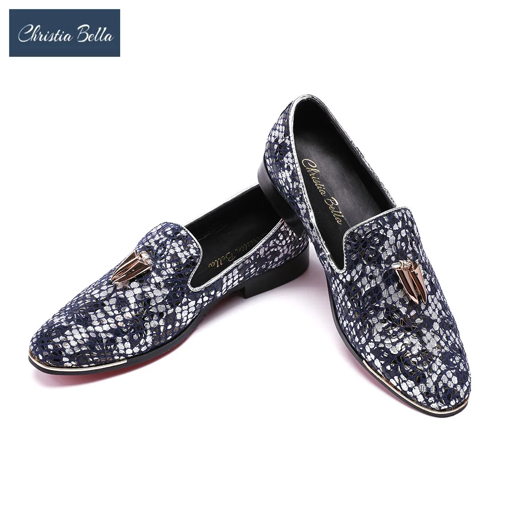 Christia Bella мужские из ткани расшитой блестками Туфли без застежки Модельные