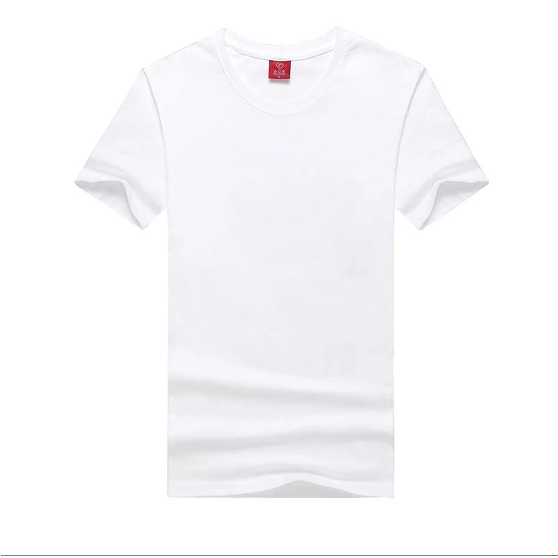 Простая хлопковая Однотонная футболка с принтом Новое поступление летняя