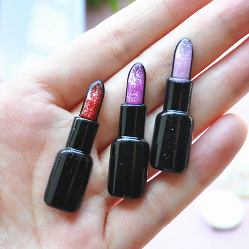 

FOR Diy Decoration 21pcs Mixed 40*11mm Hot And Kawaii Flat Back Cabochon Resin Lipstick