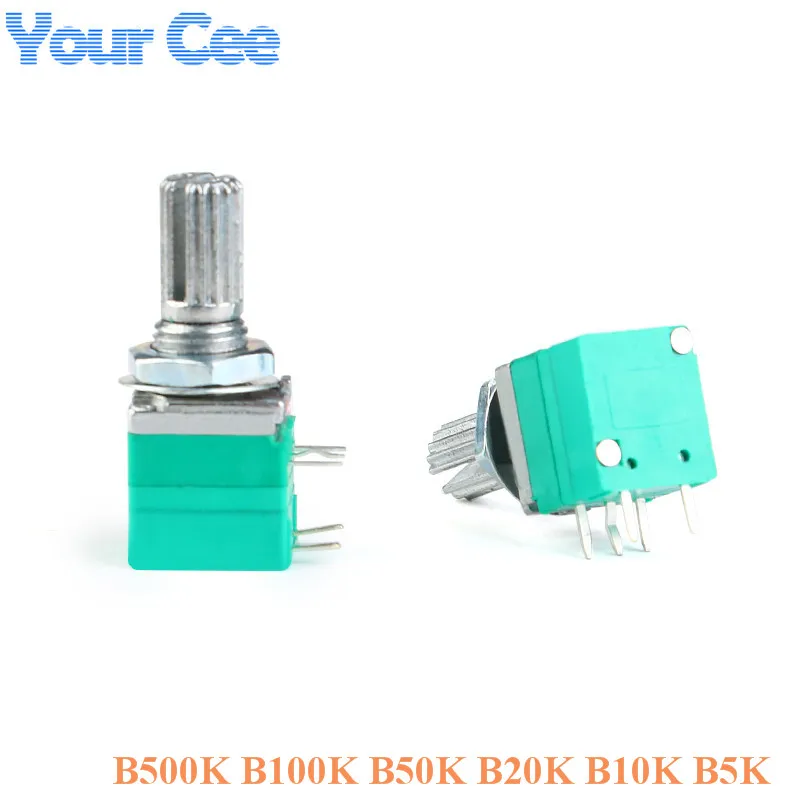 10 шт. потенциометр уплотнения аудиоусилителя RV097NS с переключателем 5P B5K B10K B20K B50K
