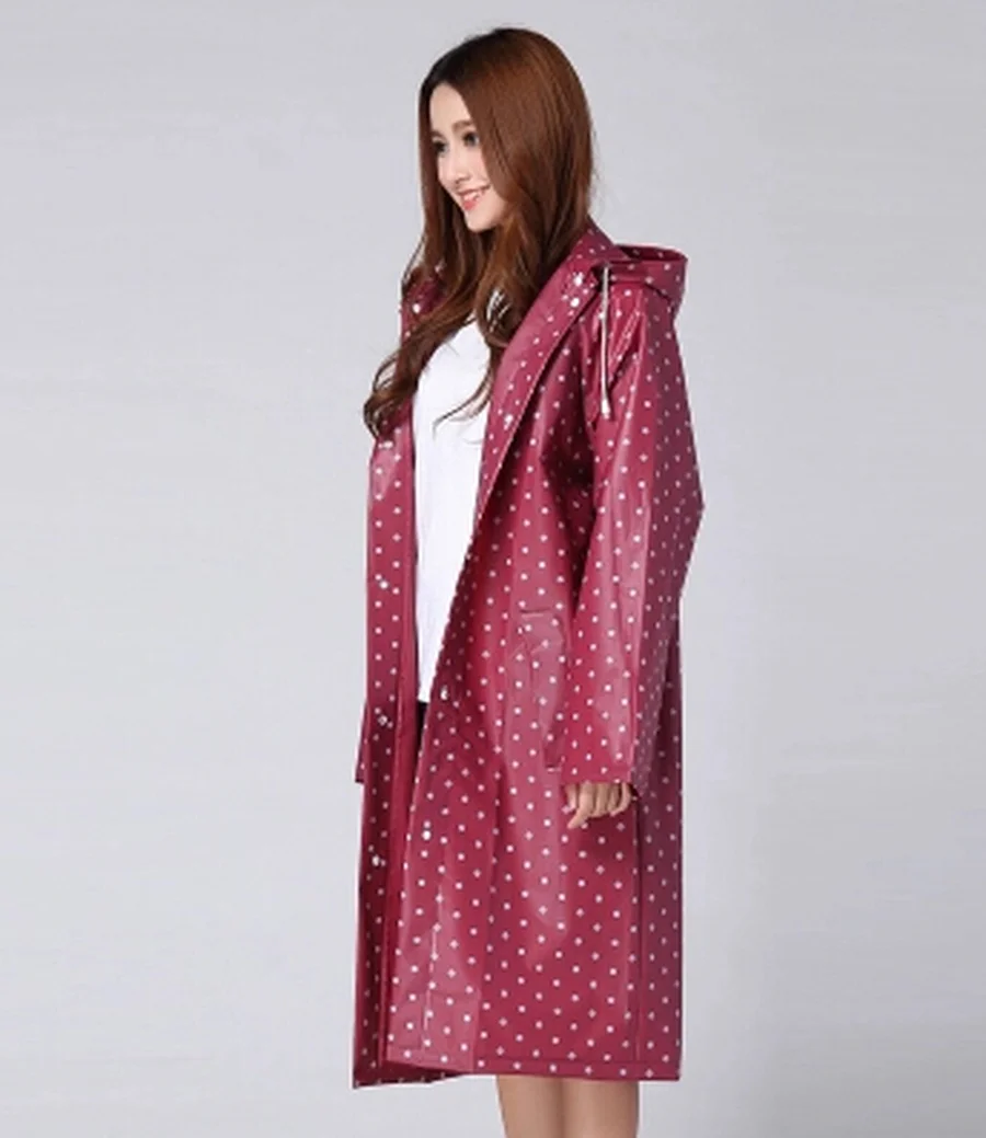 Длинный дождевик в горошек непромокаемое пончо для женщин одежда прогулок и