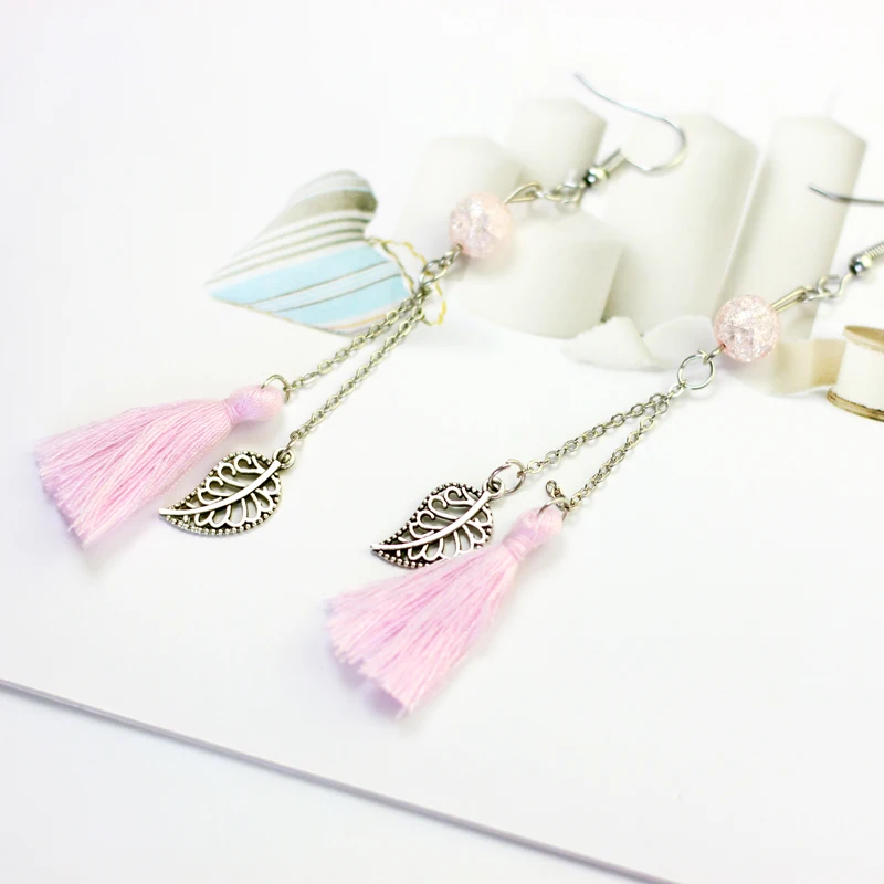 Женские серьги с длинными кисточками | Украшения и аксессуары